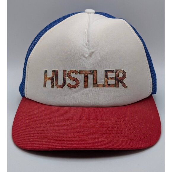 Vintage Hustler Hat Cap Blue Mesh Trucker Snapback VTG Adult Entertainment - Picture 2 of 5